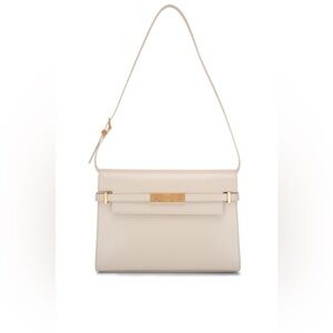 New Saint Laurent Cream Manhattan Bag with Gold Accents